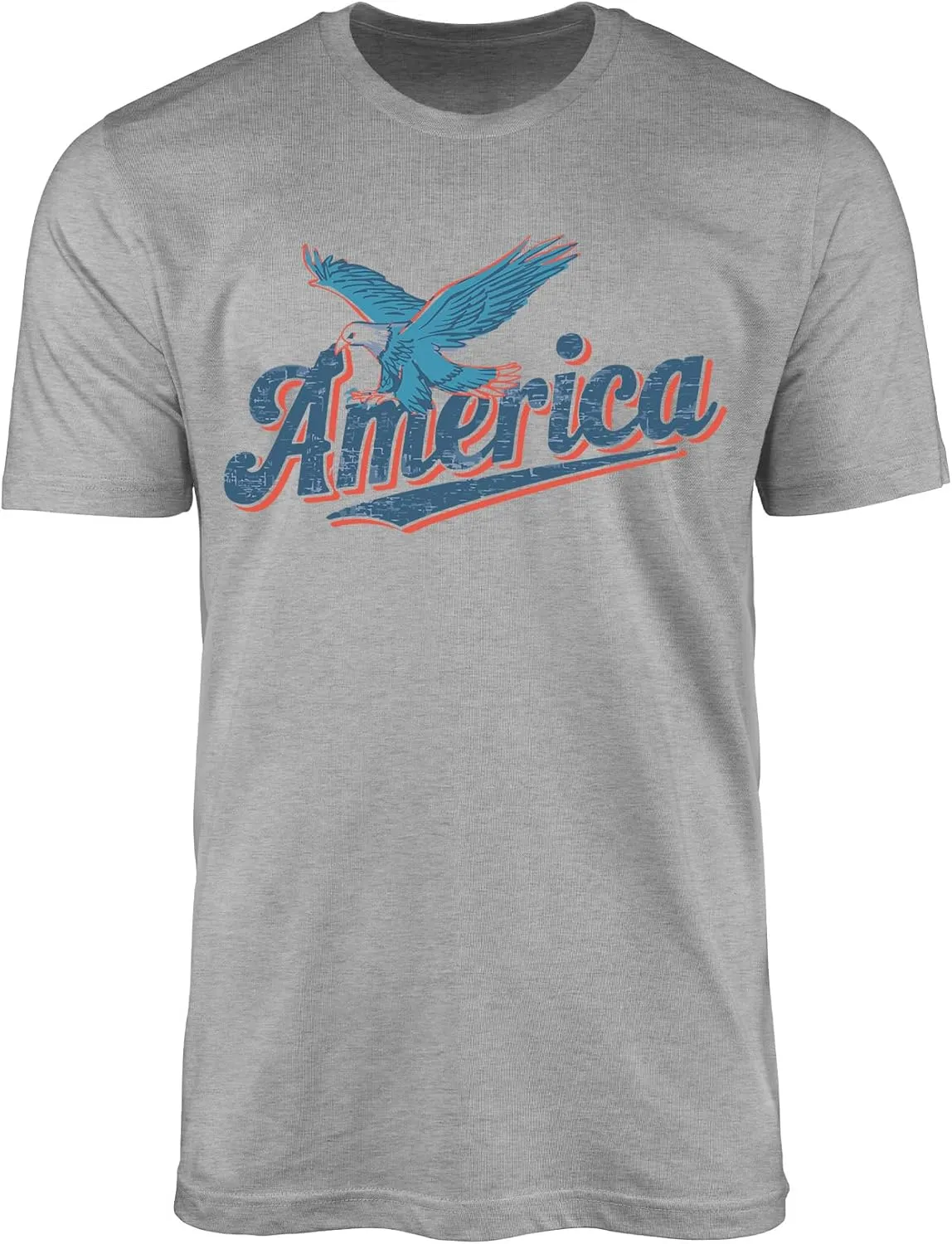 America Eagle Graphic T-Shirt  Patriotic Vintage Script Tee  Unisex 4th of July Shirt  Freedom Eagle Print