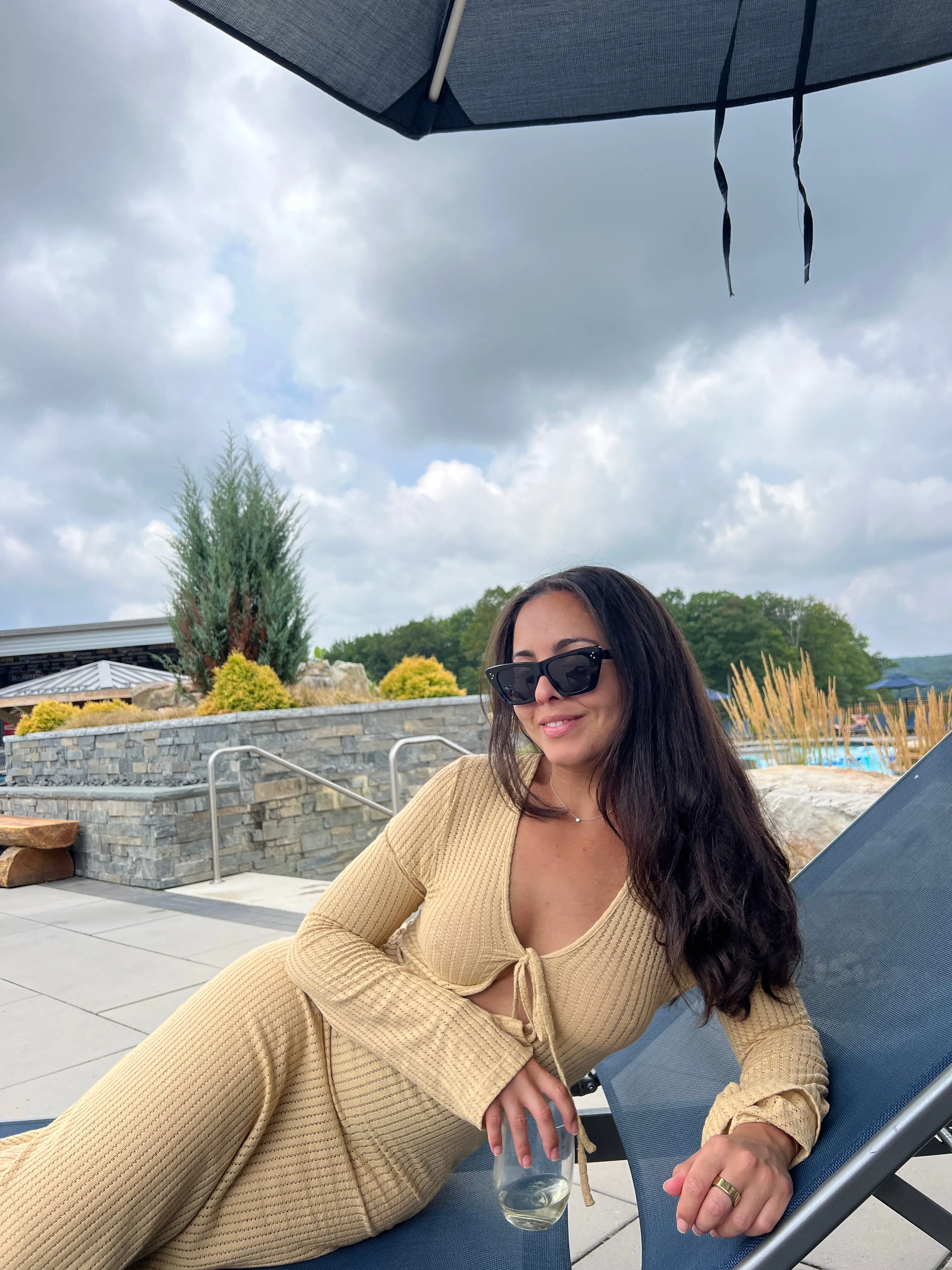 Camel Long Sleeve Aria Dress