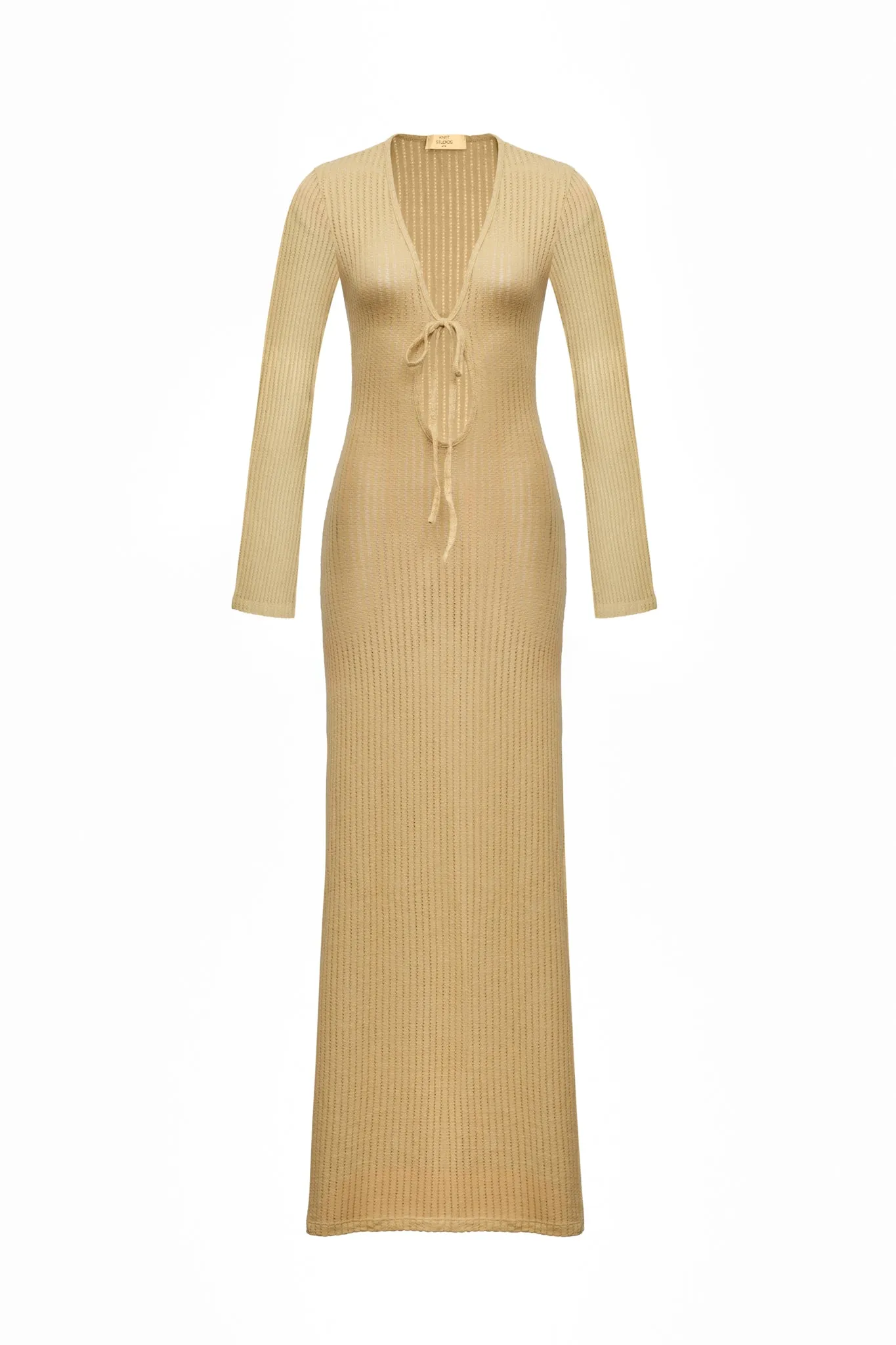 Camel Long Sleeve Aria Dress