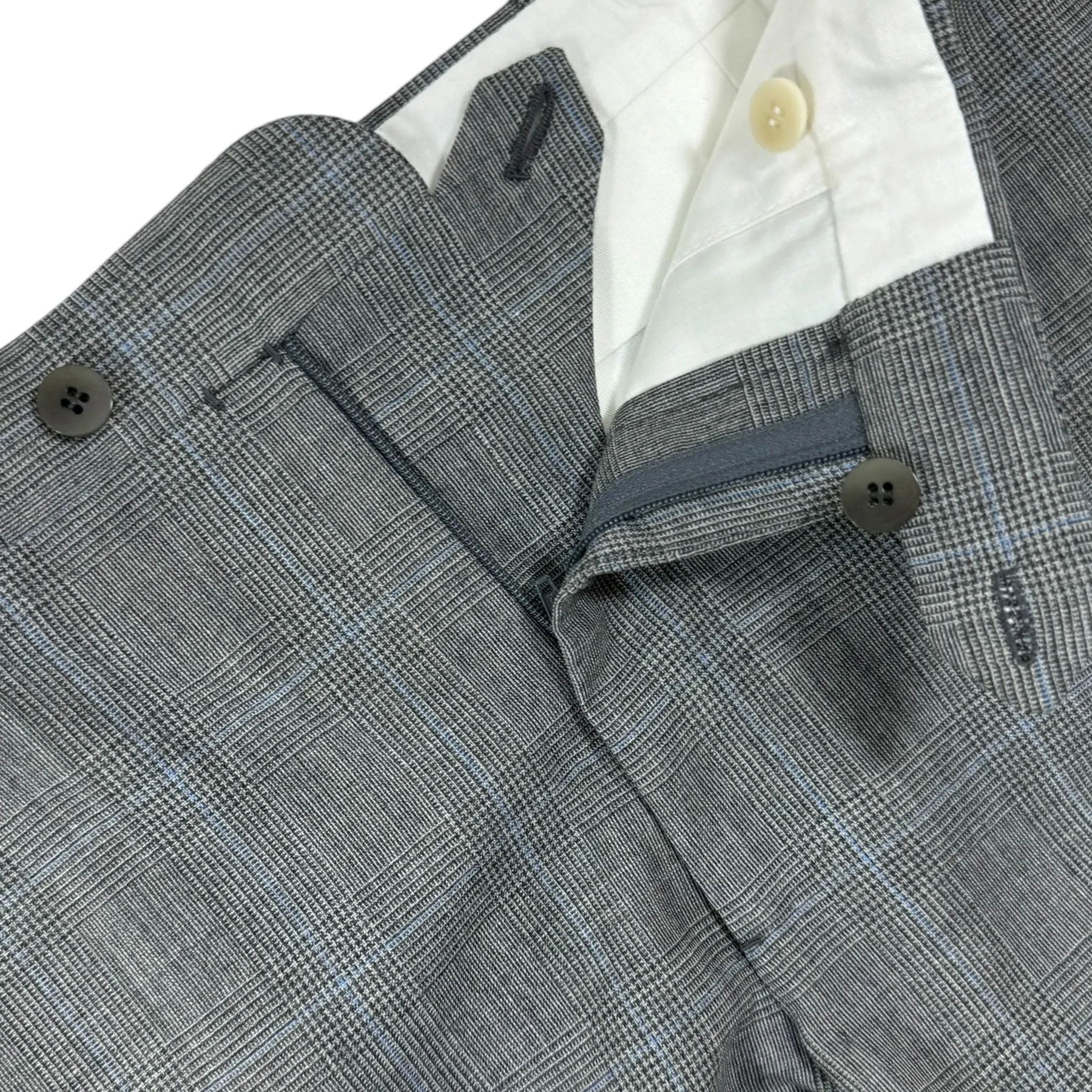 Cesare Attolini Suit Gray Blue Plaid EU 54/ US 44