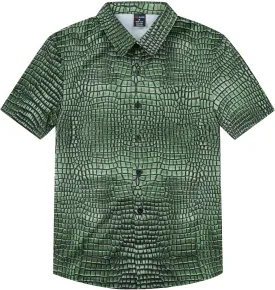 COSLAND Boys' Animal Print Hawaiian Shirt Kids' Novelty Button Down Shirt, X-Small-Large