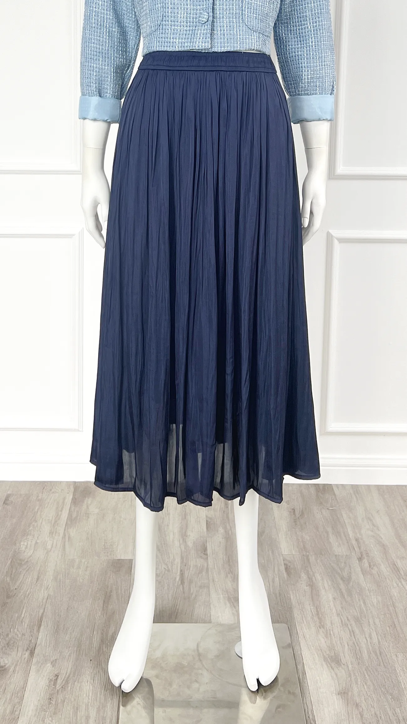 Premium Delphia Silky Shine Long Flare Skirt for Women