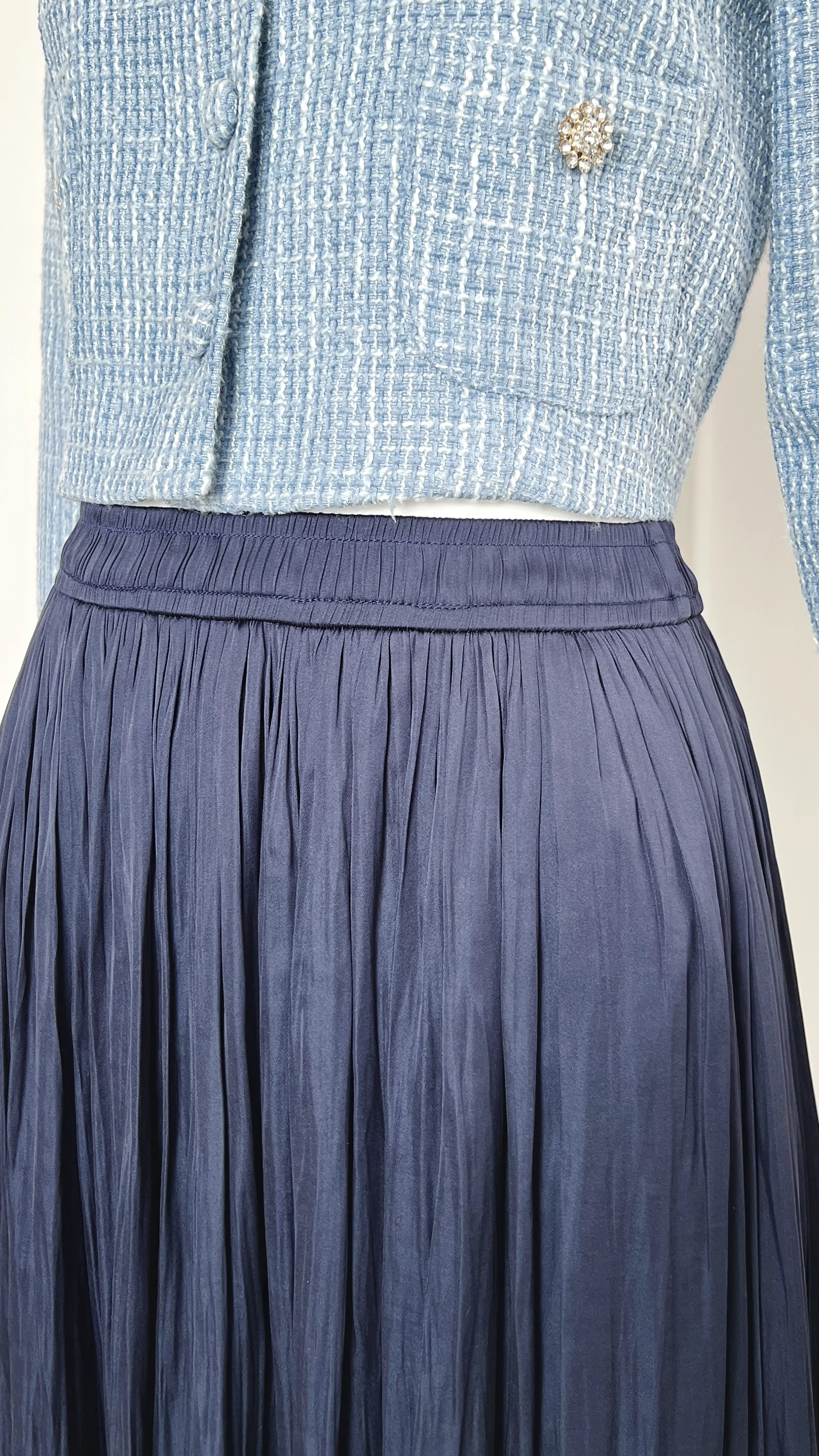 Premium Delphia Silky Shine Long Flare Skirt for Women