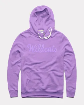 Lavender K-State Wildcats Hoodie with Script Puff Ink Design