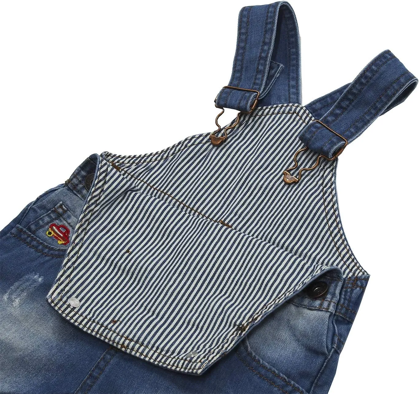 KIDSCOOL SPACE Baby & Little Girls/Boys Summer Shorts,Adjustable Jean Shortall Overalls