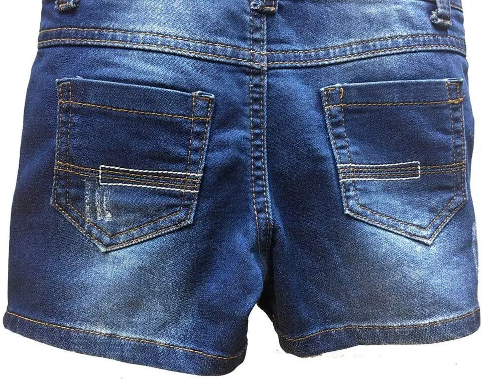 KIDSCOOL SPACE Baby & Little Girls/Boys Summer Shorts,Adjustable Jean Shortall Overalls