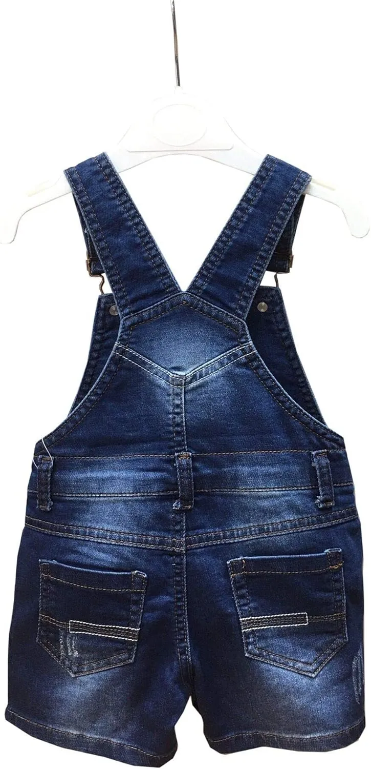 KIDSCOOL SPACE Baby & Little Girls/Boys Summer Shorts,Adjustable Jean Shortall Overalls