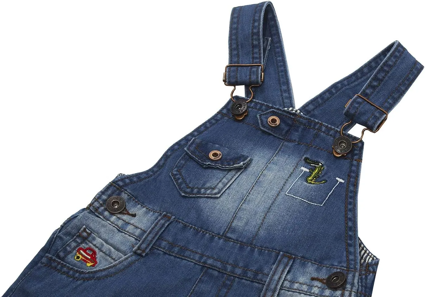KIDSCOOL SPACE Baby & Little Girls/Boys Summer Shorts,Adjustable Jean Shortall Overalls