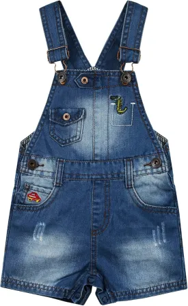 KIDSCOOL SPACE Baby & Little Girls/Boys Summer Shorts,Adjustable Jean Shortall Overalls