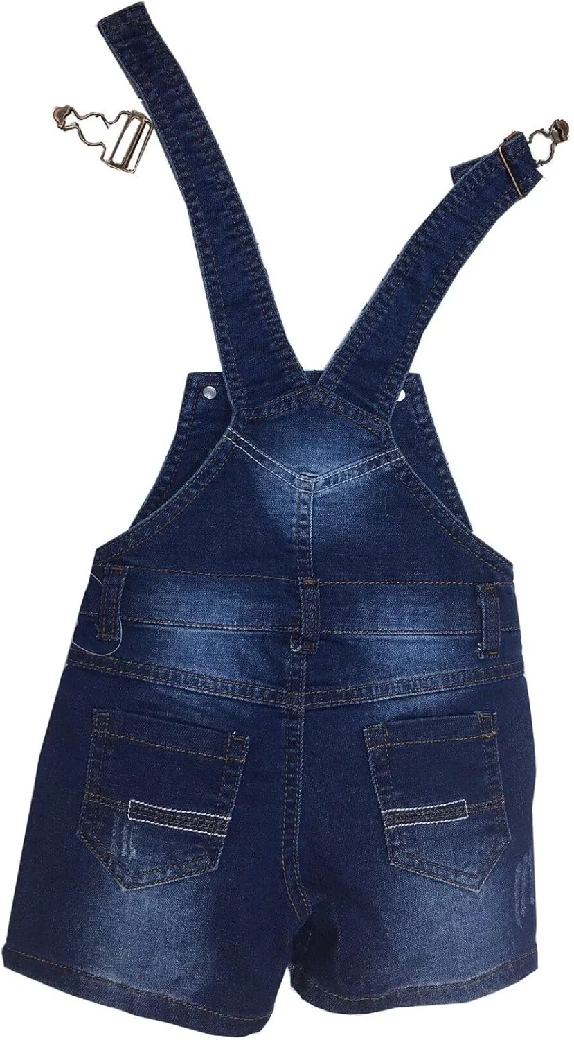 KIDSCOOL SPACE Baby & Little Girls/Boys Summer Shorts,Adjustable Jean Shortall Overalls