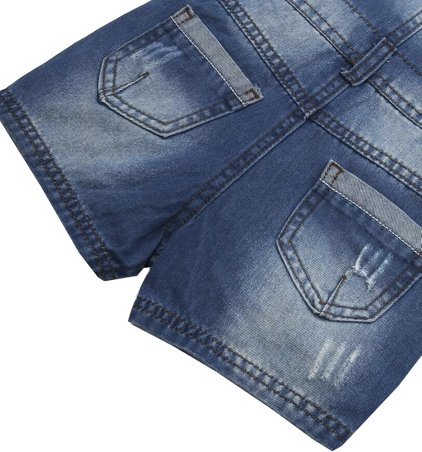 KIDSCOOL SPACE Baby & Little Girls/Boys Summer Shorts,Adjustable Jean Shortall Overalls