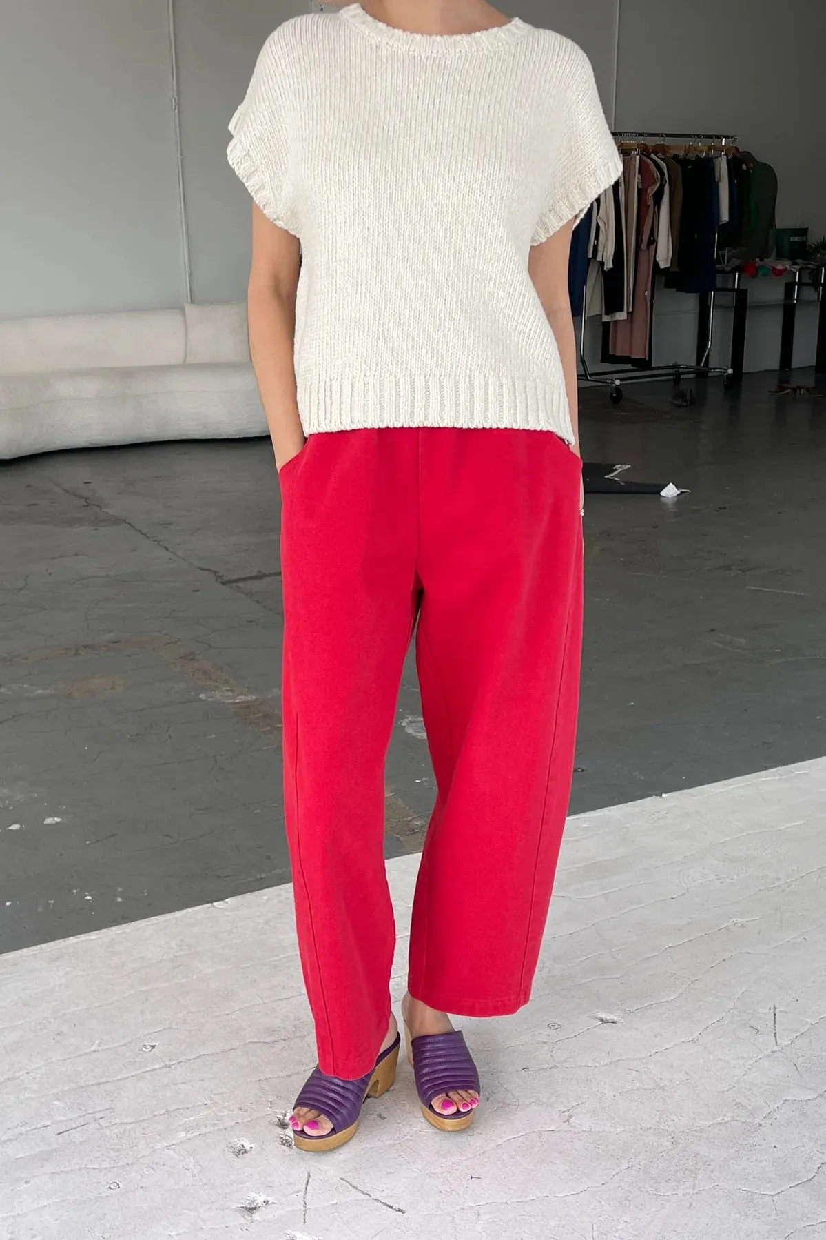 Red Arc Crayon Pants by Le Bon Shoppe