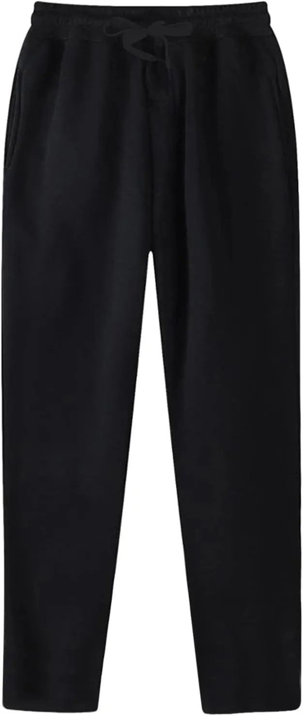 Men's Cotton Casual Sweatpants Yoga Athletic Lounge Trousers Elastic Jogger Running Straight Leg Pants with Pockets