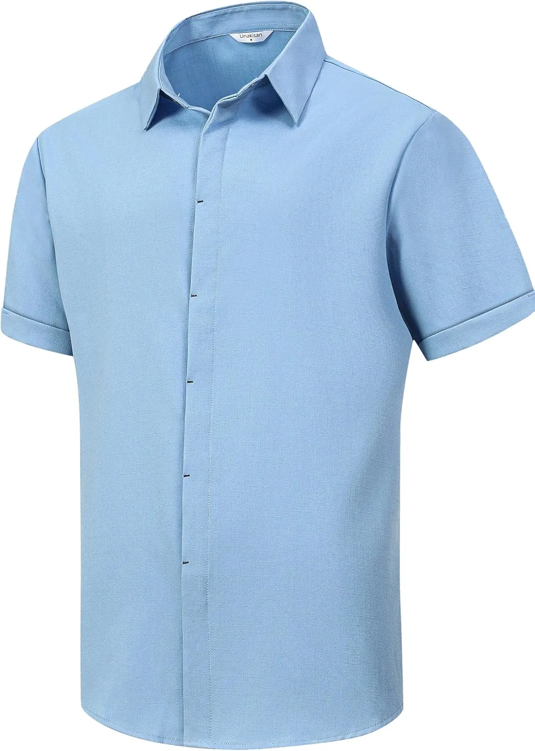 Men's Linen Shirts Short Sleeve Casual Shirts Button Down Shirt for Men Beach Summer Wedding Shirt