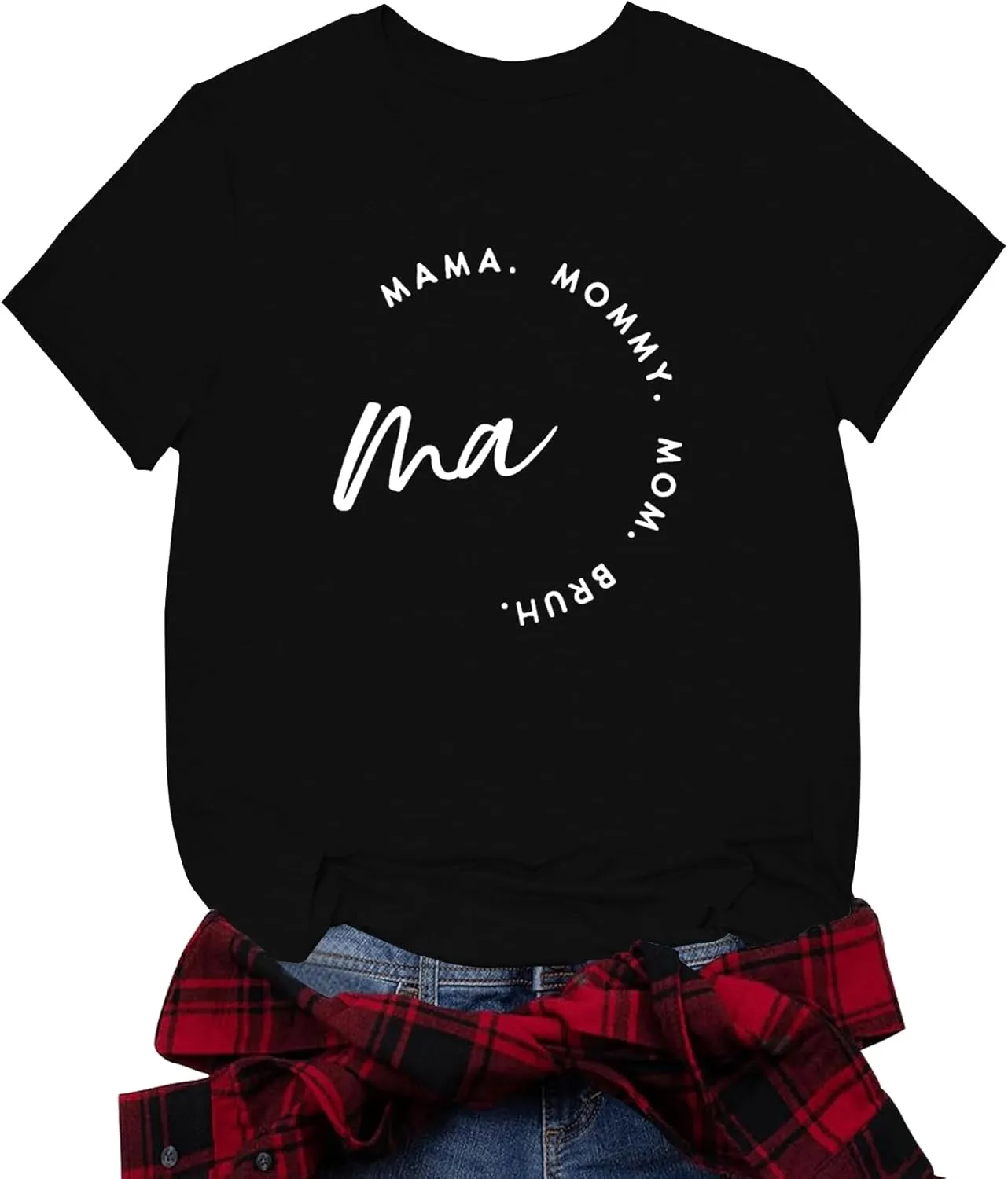 Mom Shirts for Women Mama Letter Print T-Shirt Mama Shirt Life Tops