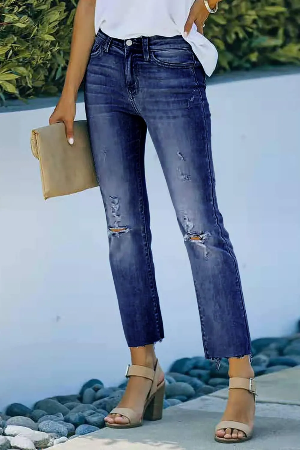 Necooer Womens Bell Bottom Jeans Classic Stretch Raw Hem Flare Denim Jeans Pants
