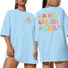 Oversized Shirt Women in My Camping Era T-Shirt Summer Adventure Graphic Summer Vacation Casual Short Sleeve Tops