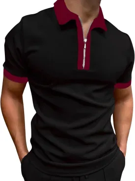 Rela Bota Men's Short Sleeve Polo Shirts Fashion Zipper Polos Casual Slim Fit T-Shirt