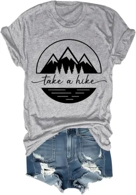 Take A Hike T Shirt Women Men Adventure Mountain Graphic Tees Funny Camping Hiking Shirt