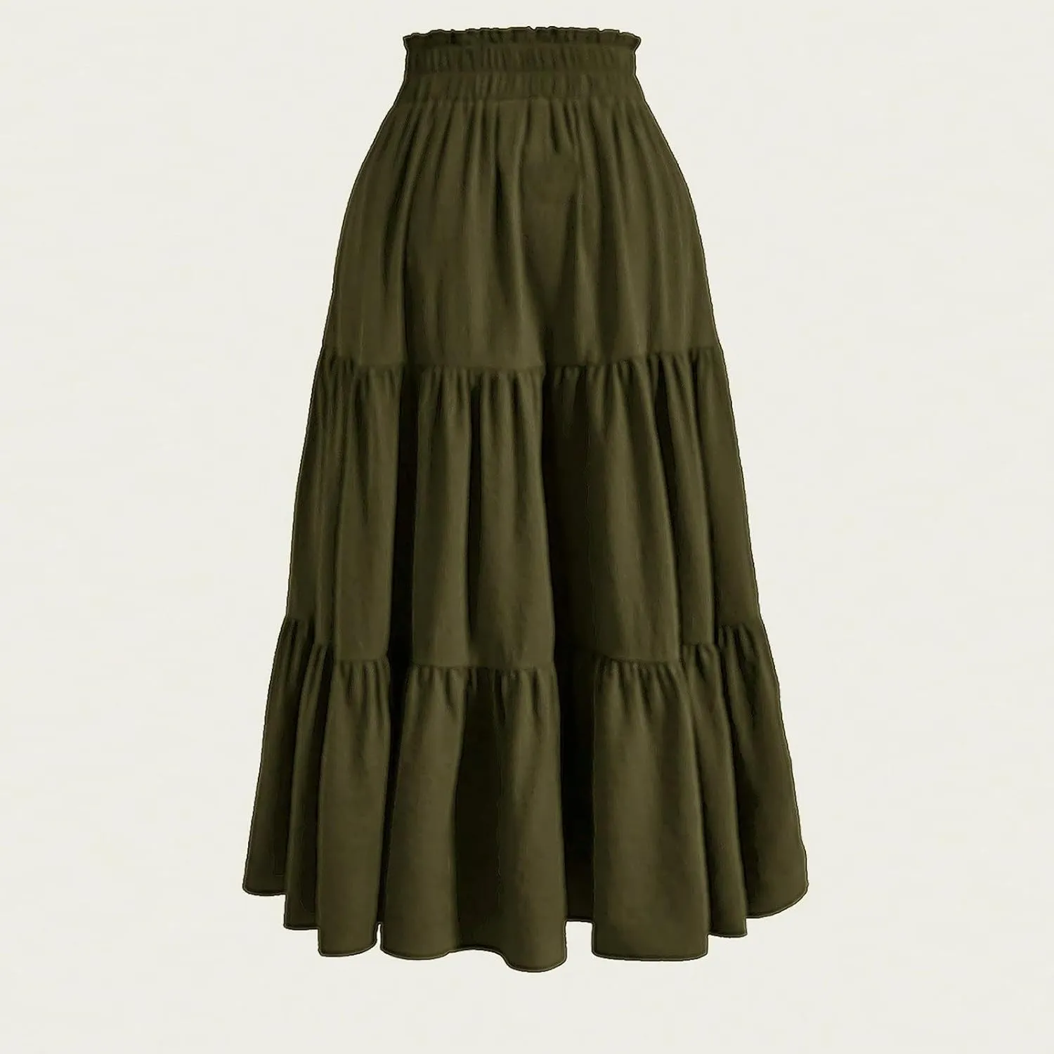 Tiered Floral Maxi Skirts for Women Trendy Elastic High Waisted Flowy Long Skirt Summer Boho Beach A Line Skirt