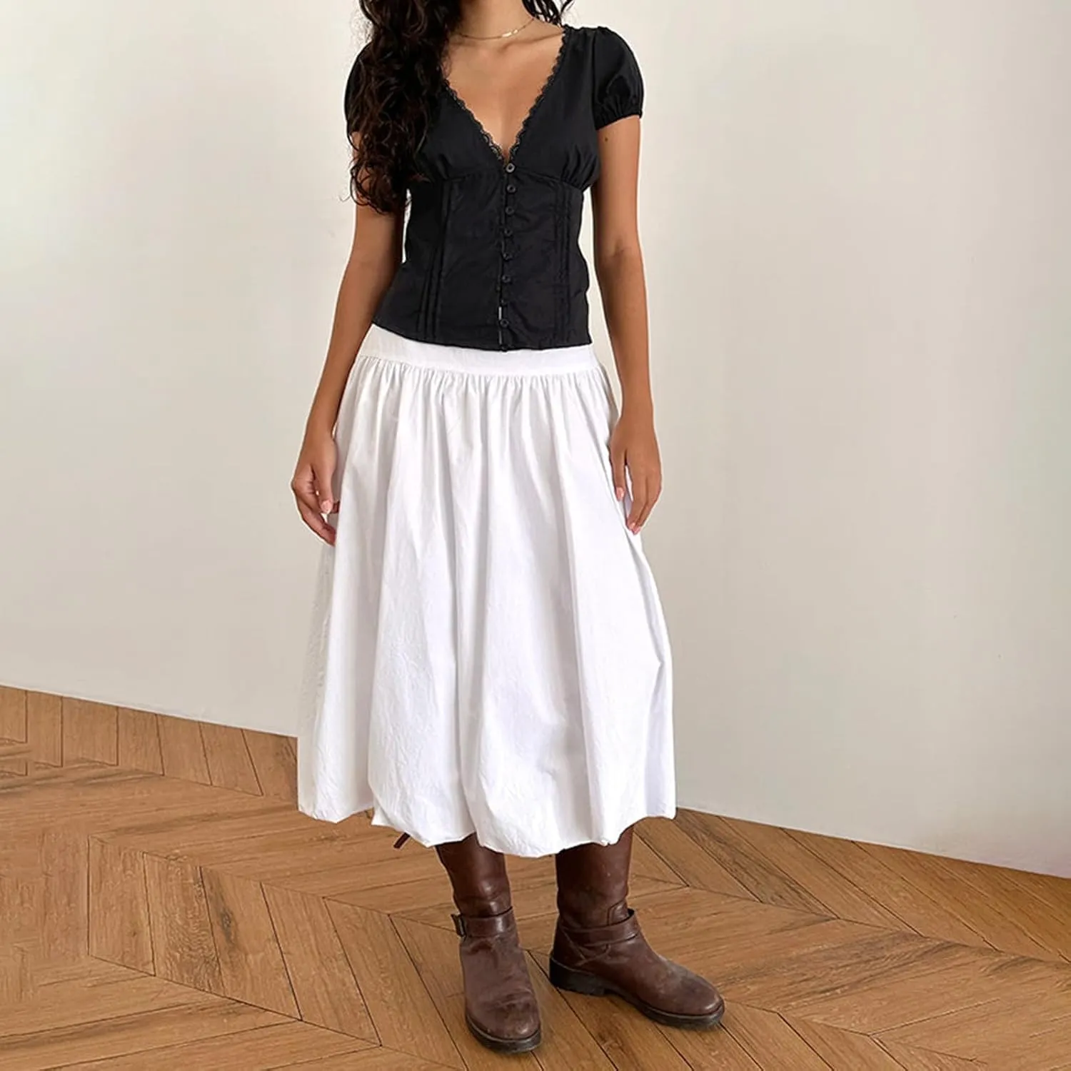 Women Y2K Plaid Button Down Shirt Coquette Short Sleeve V Neck Blouses Top Vintage Preppy Crop Shirt Tops