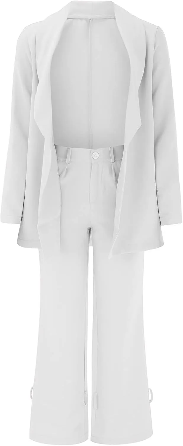 Womens 2 Piece Suits Business Trouser Suit Set Ladies Office Slim Fit Formal Blazer Going Out Blazer Jackets