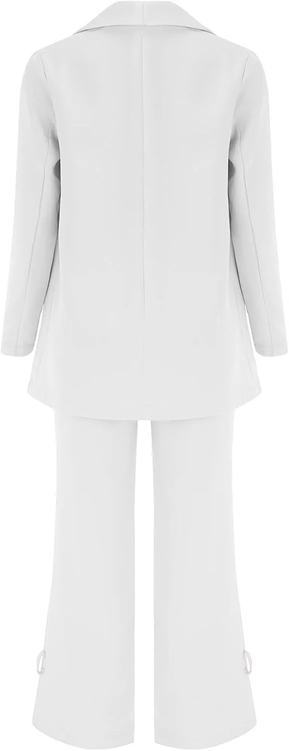 Womens 2 Piece Suits Business Trouser Suit Set Ladies Office Slim Fit Formal Blazer Going Out Blazer Jackets