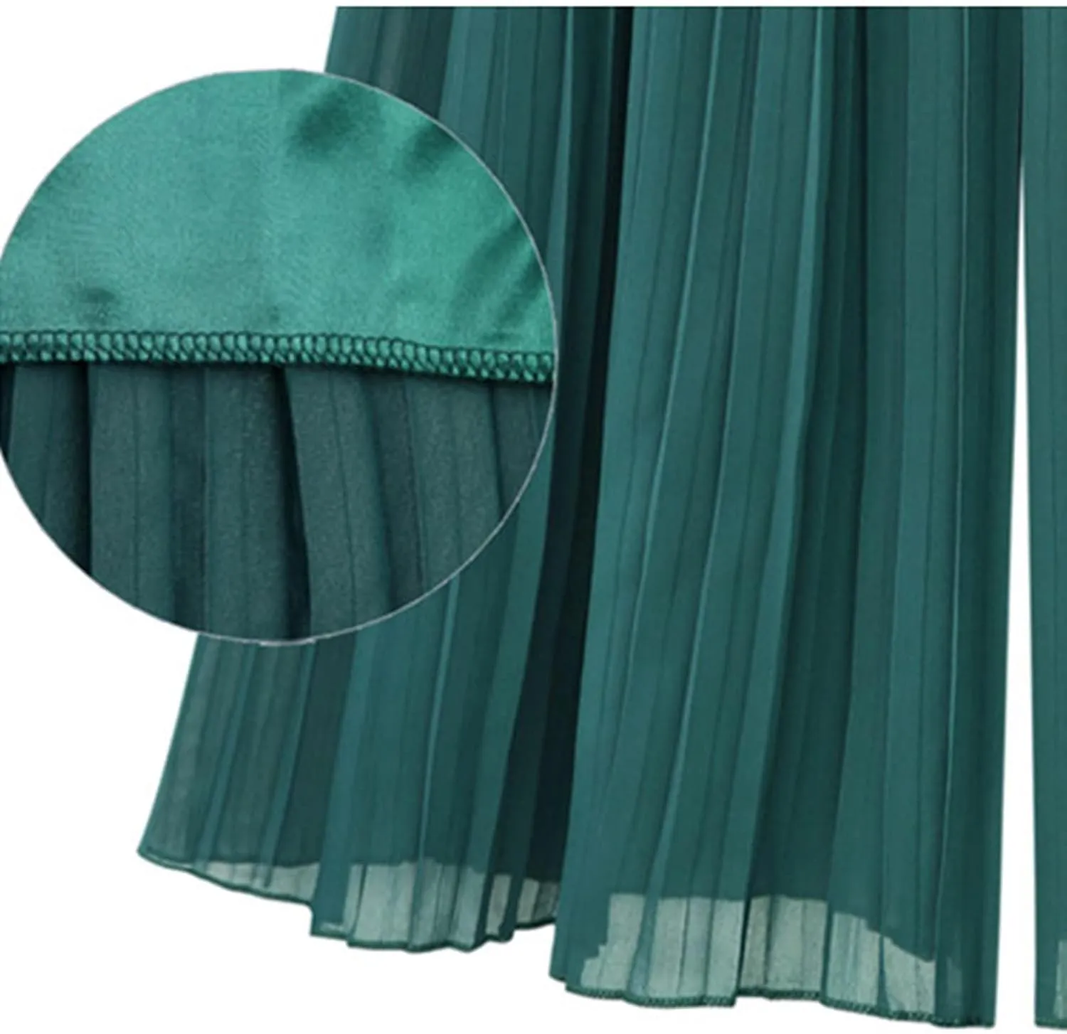 Women's Elastic Waist A-Line Pleated Chiffon Cropped Wide Leg Pants Culottes Flowy Casual Palazzo Capri Pant Plus Size
