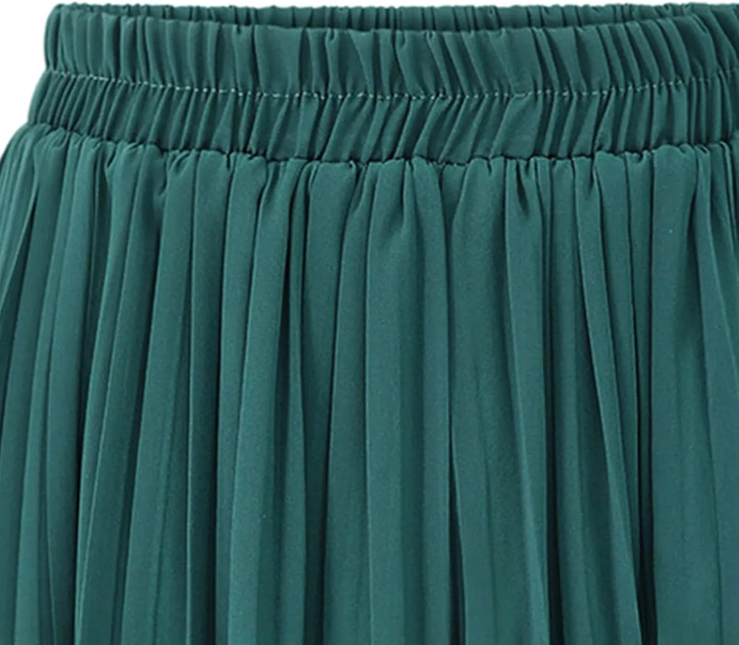 Women's Elastic Waist A-Line Pleated Chiffon Cropped Wide Leg Pants Culottes Flowy Casual Palazzo Capri Pant Plus Size